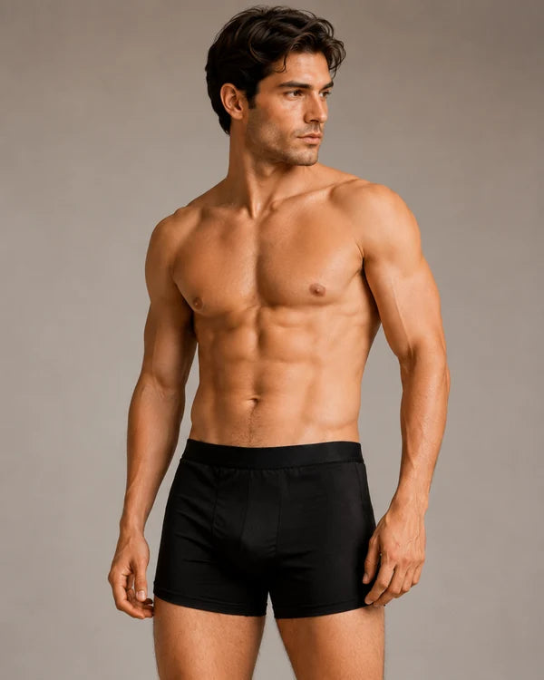 Black Men’s Premium Stretch Boxer Briefs – Soft & Comfortable Fit