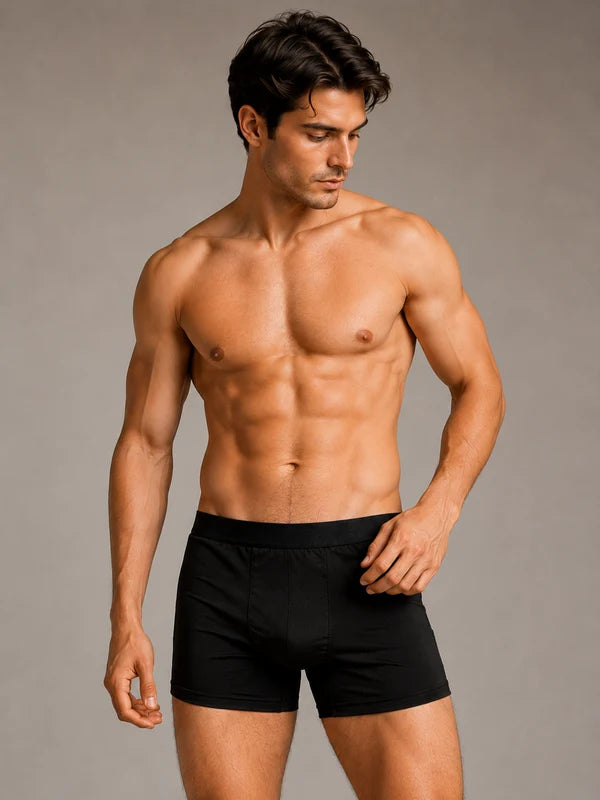 Black Men’s Premium Stretch Boxer Briefs – Soft & Comfortable Fit