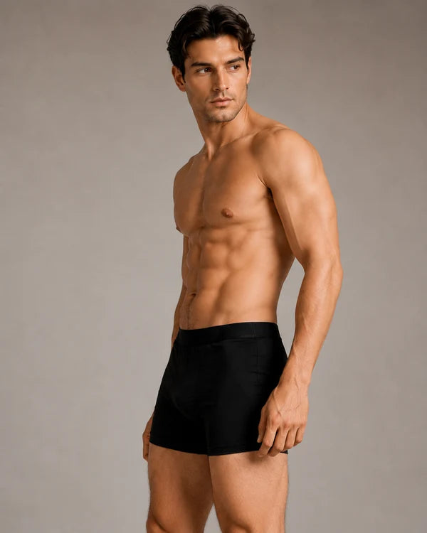 Black Men’s Premium Stretch Boxer Briefs – Soft & Comfortable Fit