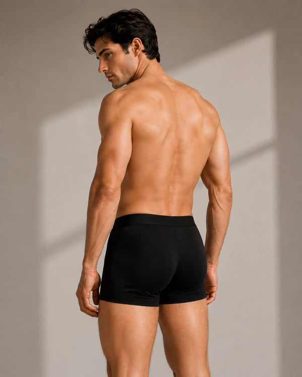 Black Men’s Premium Stretch Boxer Briefs – Soft & Comfortable Fit